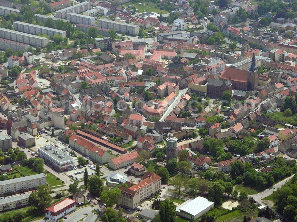 Aerial image Nauen - Blick auf das Stadtzentrum von Nauen