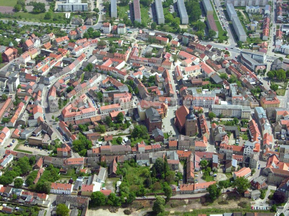 Nauen from the bird's eye view: Blick auf das Stadtzentrum von Nauen