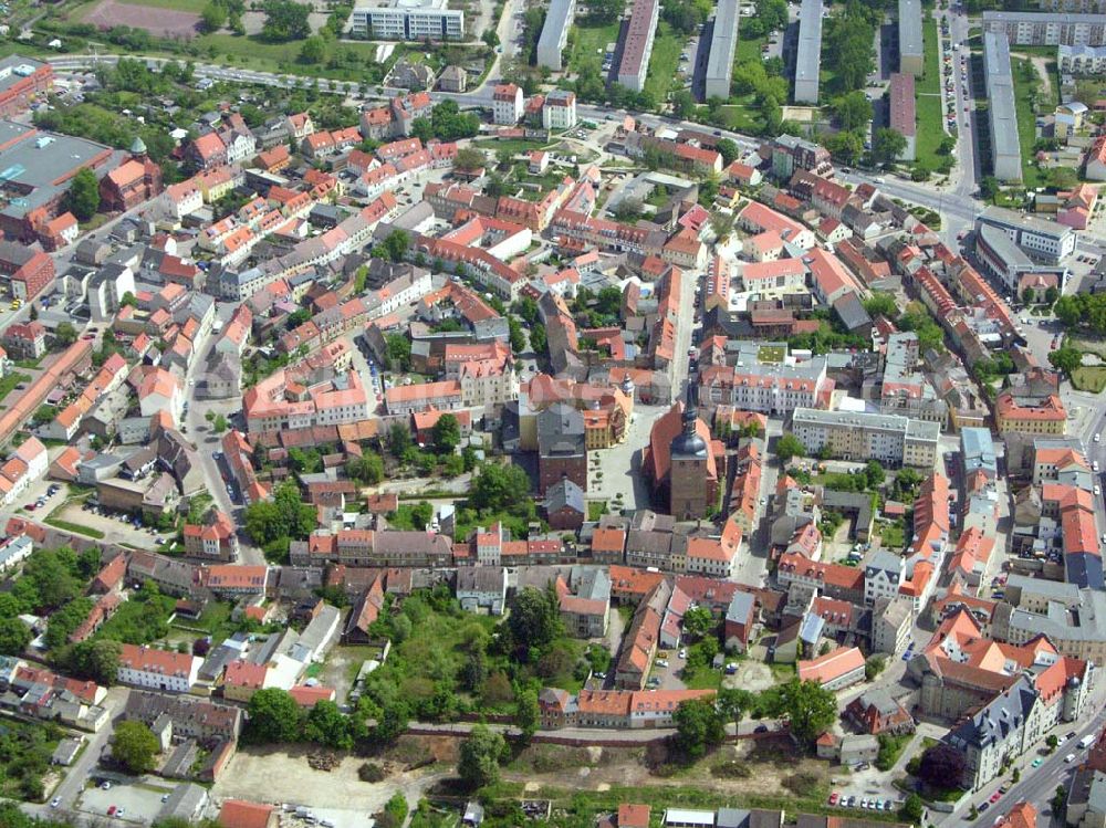 Aerial image Nauen - Blick auf das Stadtzentrum von Nauen