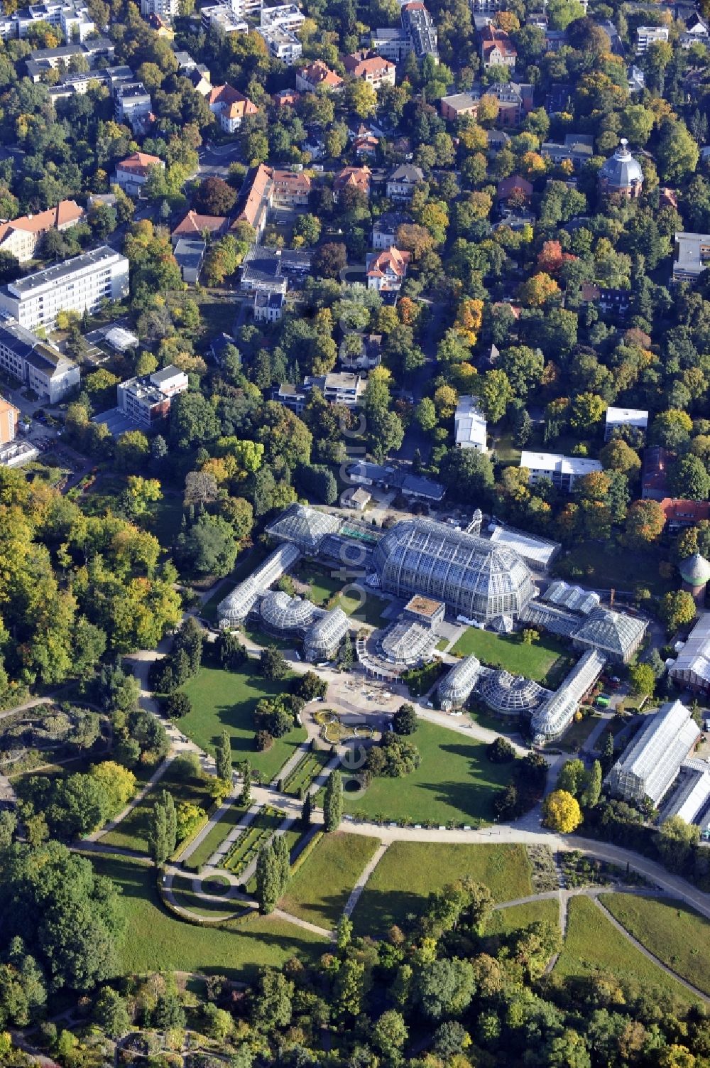 Berlin from the bird's eye view: View of tropical house in the botanical garden in Steglitz, Berlin