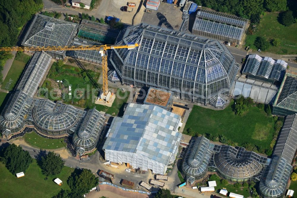 Aerial image Berlin - View of tropical house in the botanical garden in Steglitz, Berlin