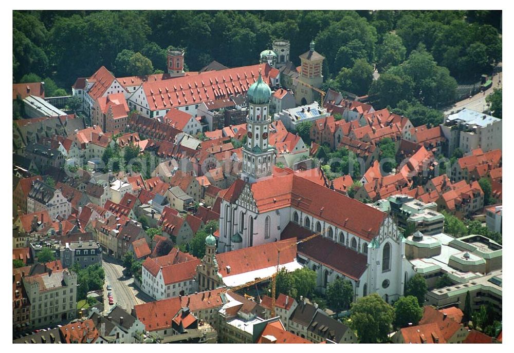 Augsburg / Bayern from the bird's eye view: 12.07.2005 Augsburg (Bayern) Blick auf die St. Ulrich und Afra . Katholische Kirche, errichtet zwischen 1474 und 1612. Begraben liegen die heiligen Ulrich und Afra in der Krypta.