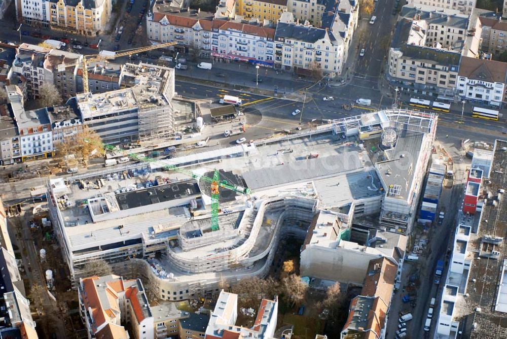 Aerial image Berlin Steglitz - Blick auf die Umbau- und Erweiterungsbauarbeiten am FORUM STEGLITZ KG - Grundstücksgesellschaft Schloßstraße 1/2 mbH & Co. Schloßstraße 1, 12163 Berlin -