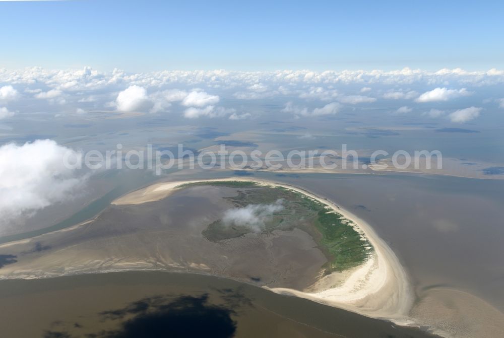 Aerial photograph Friedrichskoog - View of the nature preserved island Trischen with the Wadden Sea in the North Sea