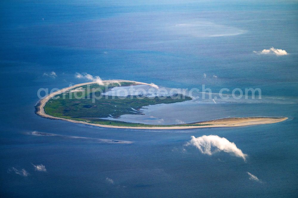 Friedrichskoog from above - View of the nature preserved island Trischen with the Wadden Sea in the North Sea