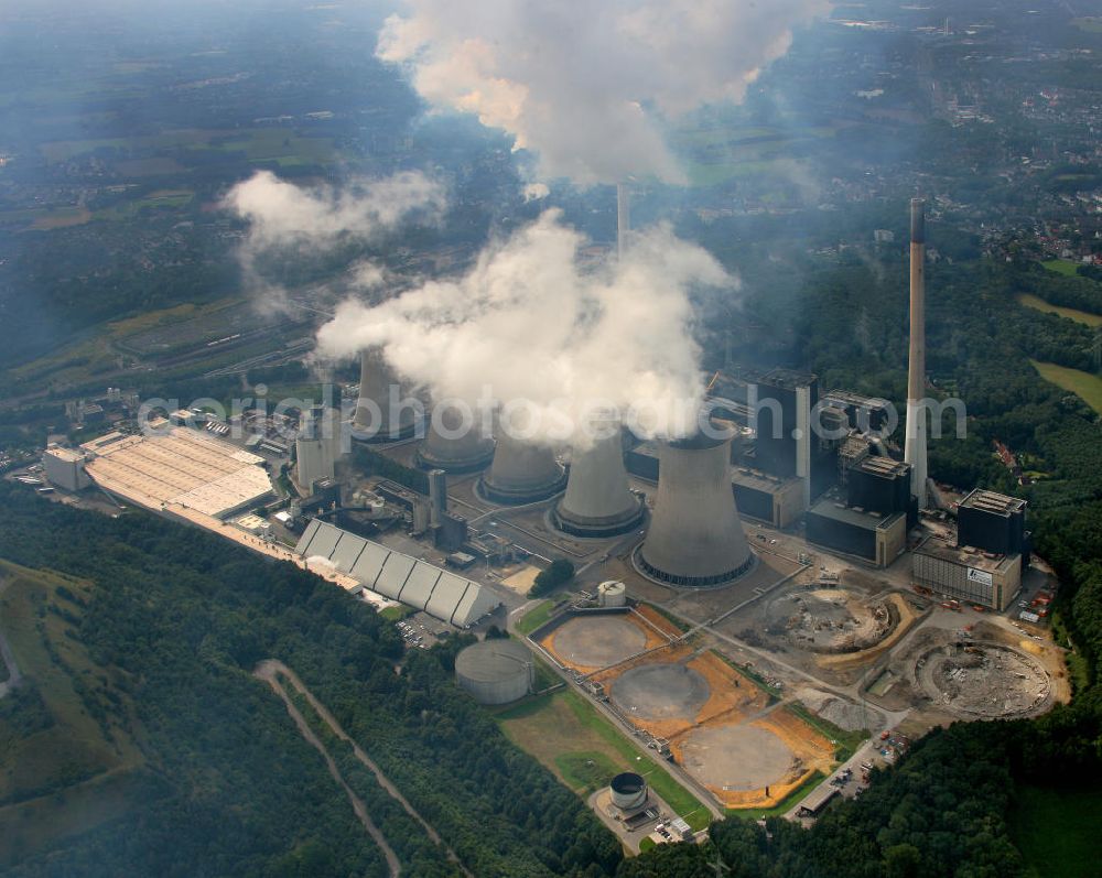 Aerial photograph Scholven - Blick auf das VEBA Kraftwerk Scholven. View of the VEBA Scholven.