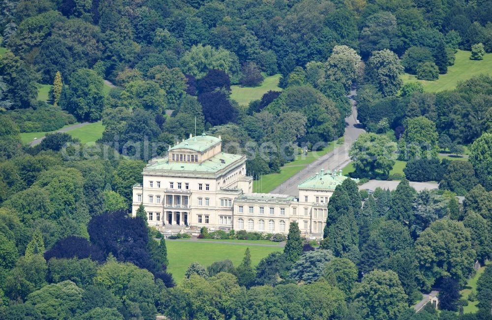 Essen from above - View of the Villa Hugel in the district of Essen Bredeney. It was built in 1873 by Alfred Krupp and is the former residence of the family Krupp