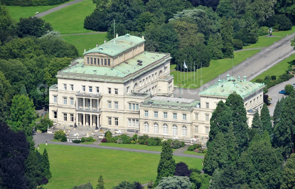 Essen from the bird's eye view: View of the Villa Hugel in the district of Essen Bredeney. It was built in 1873 by Alfred Krupp and is the former residence of the family Krupp