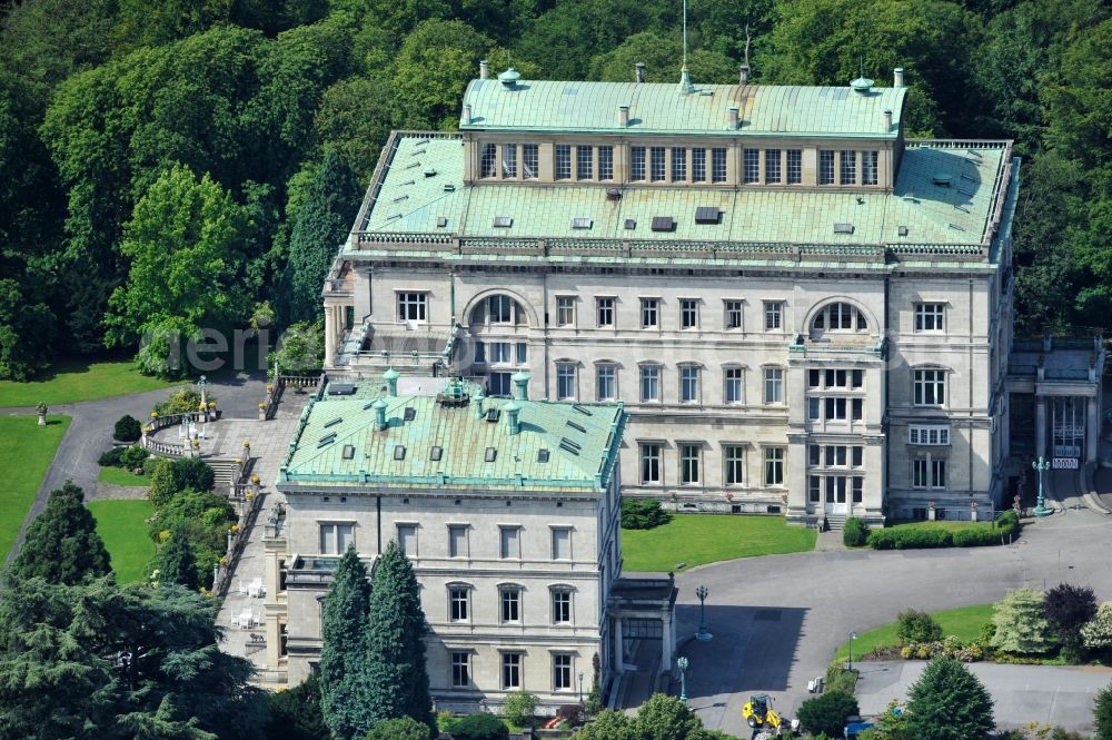 Essen from the bird's eye view: View of the Villa Hugel in the district of Essen Bredeney. It was built in 1873 by Alfred Krupp and is the former residence of the family Krupp