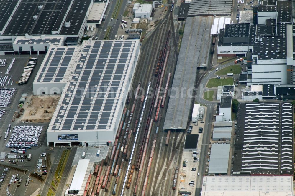 Wolfsburg from the bird's eye view: View of the Volkswagen plant in Wolfsburg. The Volkswagen plant in Wolfsburg is, with its production facilities, the parent company of Volkswagen AG. It was built from the late 1930s, portions of the work are now protected as an industrial monument