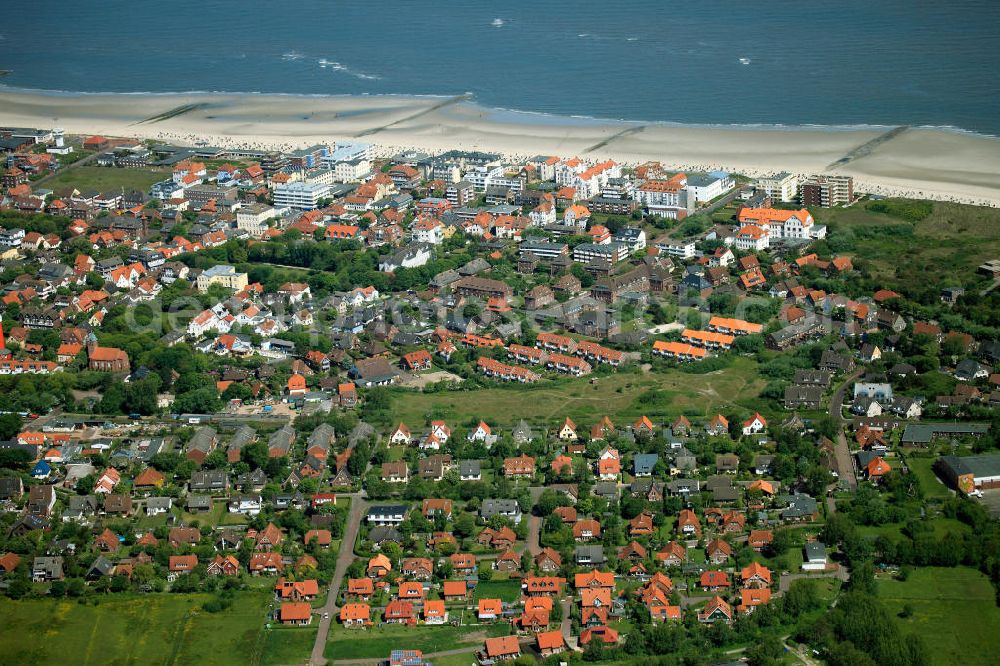 Aerial photograph Wangerooge - Wangerooge is one of the East Frisian Islands. It is also a municipality in the district of Friesland in Lower Saxony in Germany