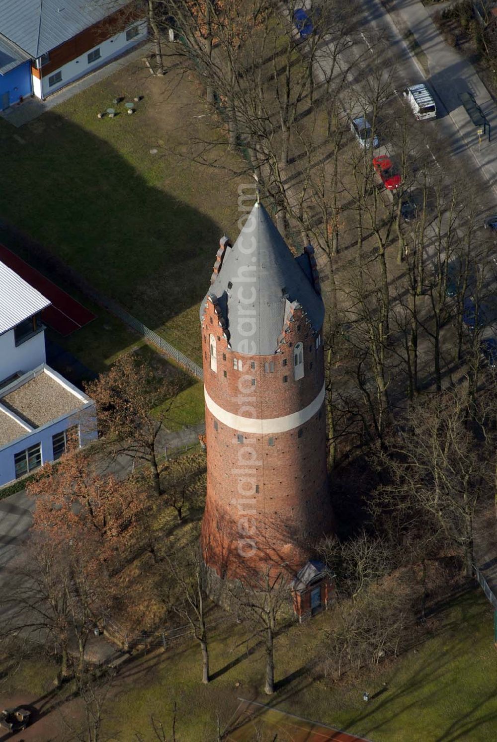 Bernau from above - ; Blick auf den Wasserturm in Bernau; Stadtverwaltung Bernau bei Berlin; Marktplatz 2; 16321 Bernau bei Berlin; Tel. (0 33 38) 3 65-0; http://