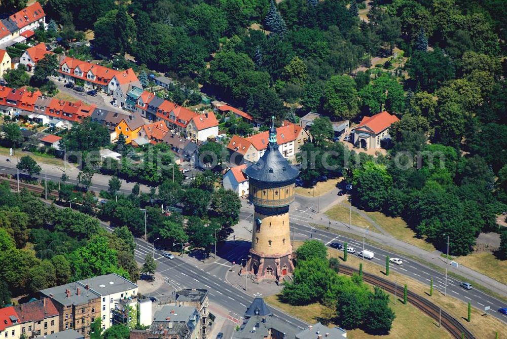 Halle/Saale from above - Blick auf den Wasserturm an der der Paracelsusstraße, Nähe Roßplatz in Halle