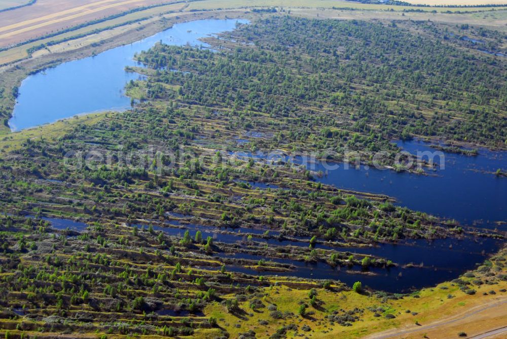 Brodau from the bird's eye view: Der Werbeliner See ist ein Tagebau-Restsee südwestlich von Delitzsch und nördlich von Leipzig in Sachsen. Er ist aus dem ehemaligen Tagebau Delitzsch-Südwest hervorgegangen.