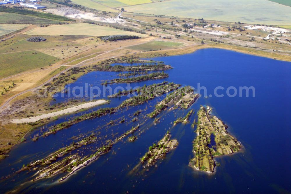 Aerial image Brodau - Der Werbeliner See ist ein Tagebau-Restsee südwestlich von Delitzsch und nördlich von Leipzig in Sachsen. Er ist aus dem ehemaligen Tagebau Delitzsch-Südwest hervorgegangen.