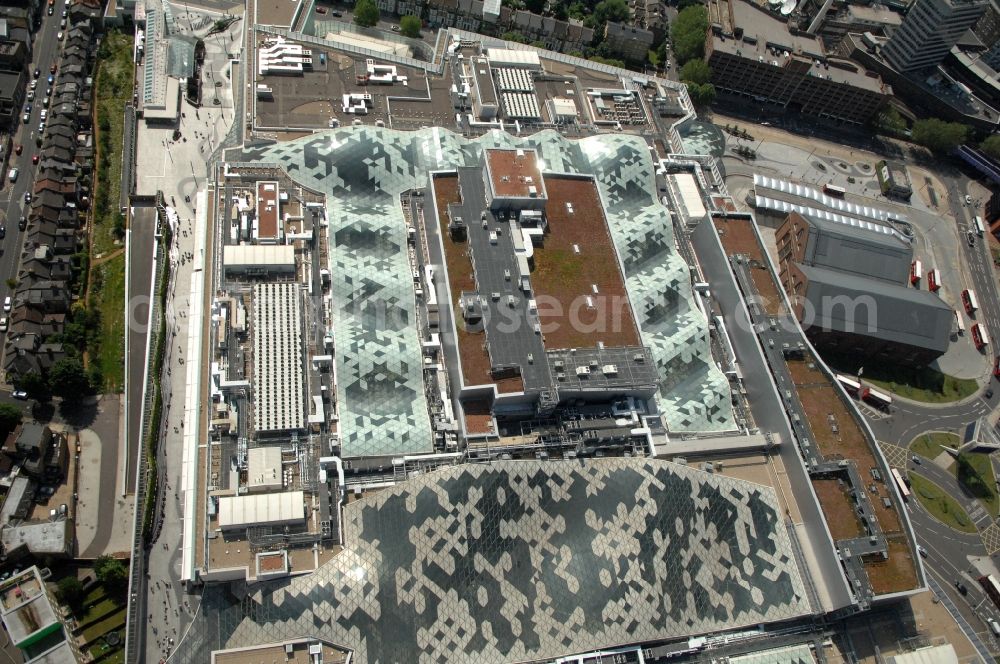 Aerial image London - View of the Westfield shopping center in London. The Westfield London is a center in Shepherd's Bush in London Borough of Hammersmith and Fulham. The center was developed by the Westfield Group and opened in 2008. The construction costs were £ 1.1 or € 1.6 billion. uk.westfield.com