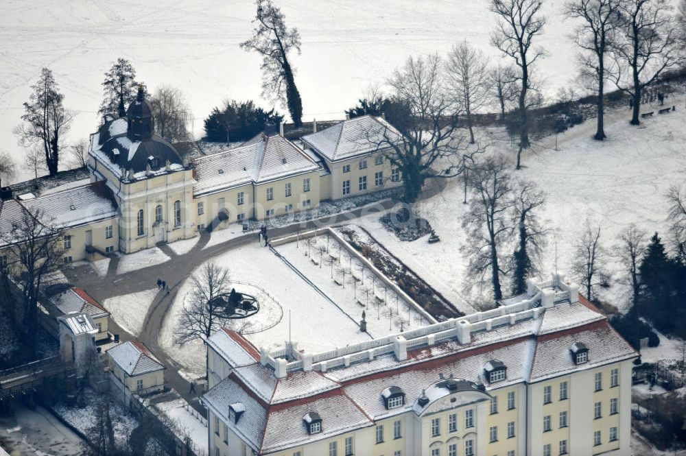 Berlin from above - Views of the snow-covered castle Köpenick in Berlin