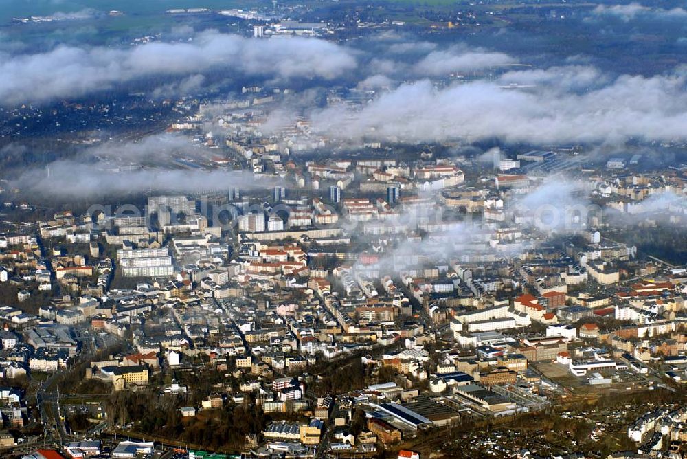 Aerial photograph Plauen - Blick auf das winterliche Plauen im Bereich des Ortsteiles Brand.