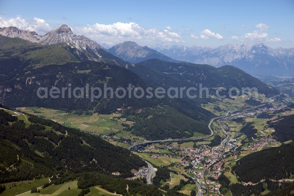 Aerial image Navis - View of the Wipptal in Navis in Austria. It runs south from Innsbruck along the Sill