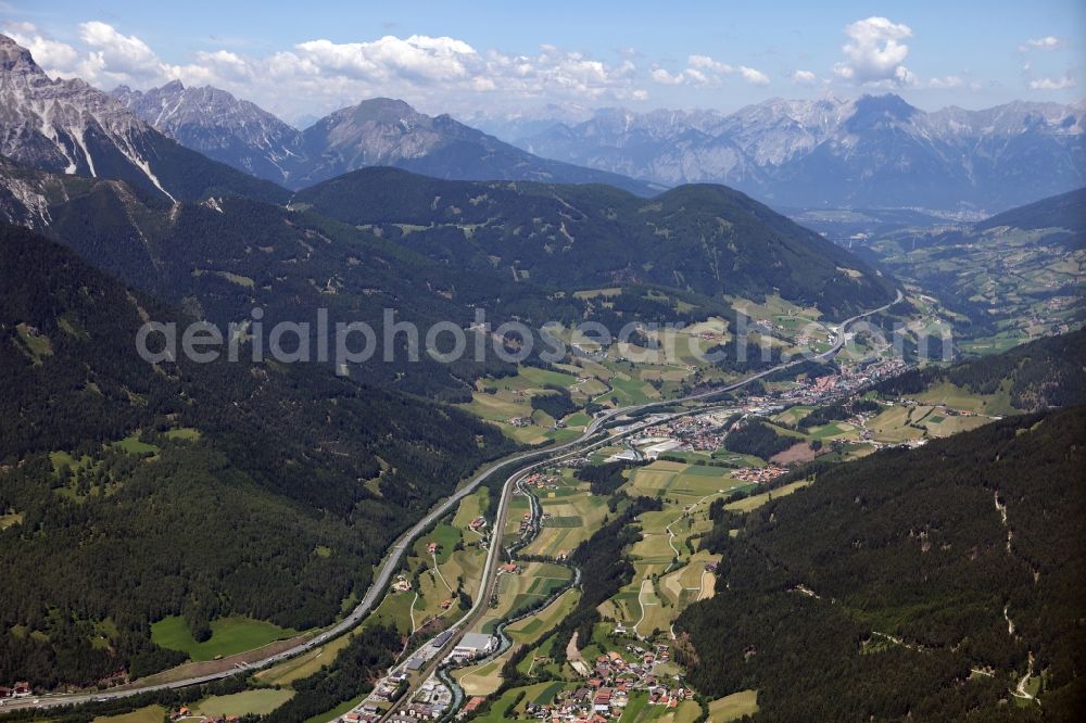 Aerial photograph Navis - View of the Wipptal in Navis in Austria. It runs south from Innsbruck along the Sill