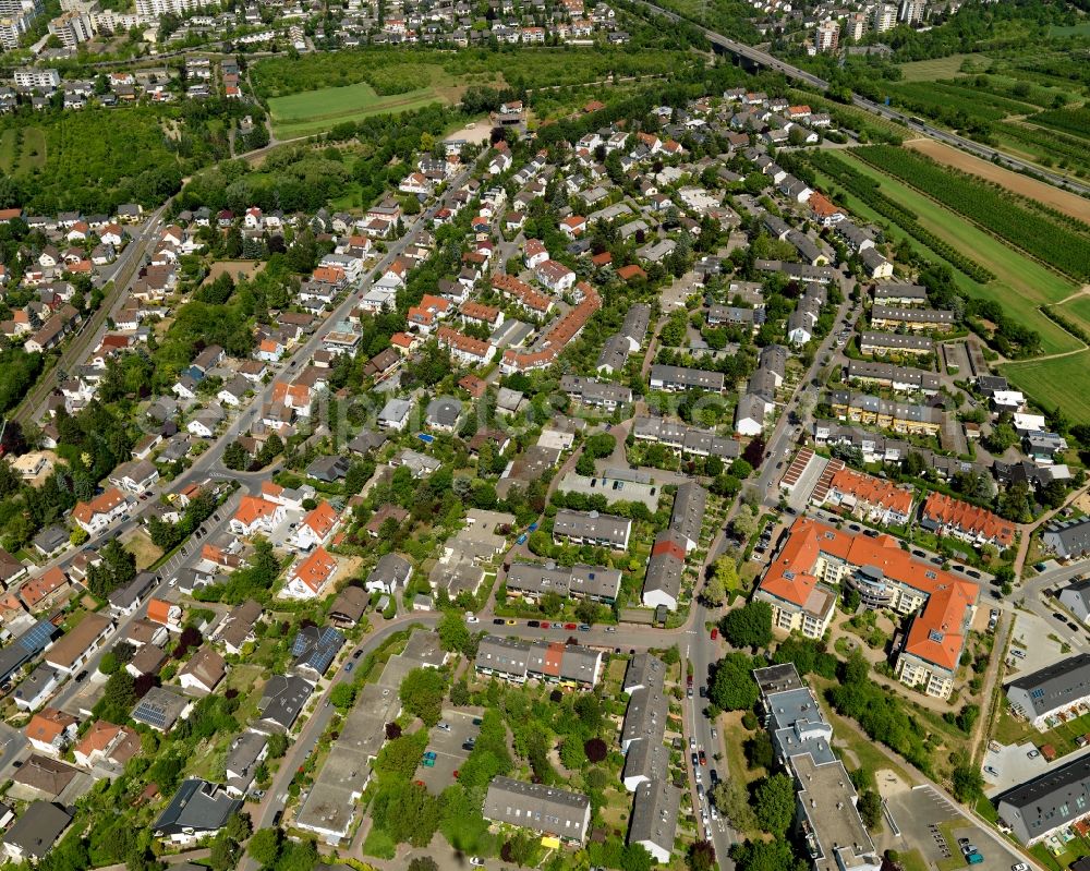 Mainz from above - View of the residential area in the local district Finthen in Mainz in Rhineland-Palatinate