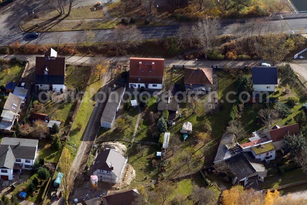 Aerial photograph Wernsdorf - ; Blick auf das Wohngebiet an der Neuzittauer Straße in Wernsdorf; 15537 Wernsdorf;