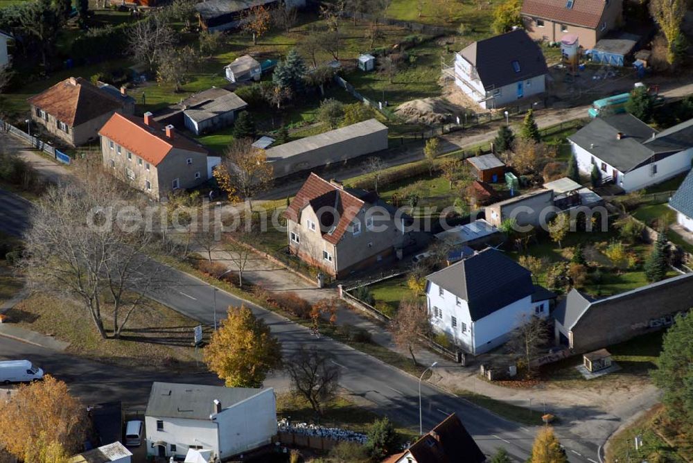 Aerial image Wernsdorf - ; Blick auf das Wohngebiet an der Neuzittauer Straße in Wernsdorf; 15537 Wernsdorf;