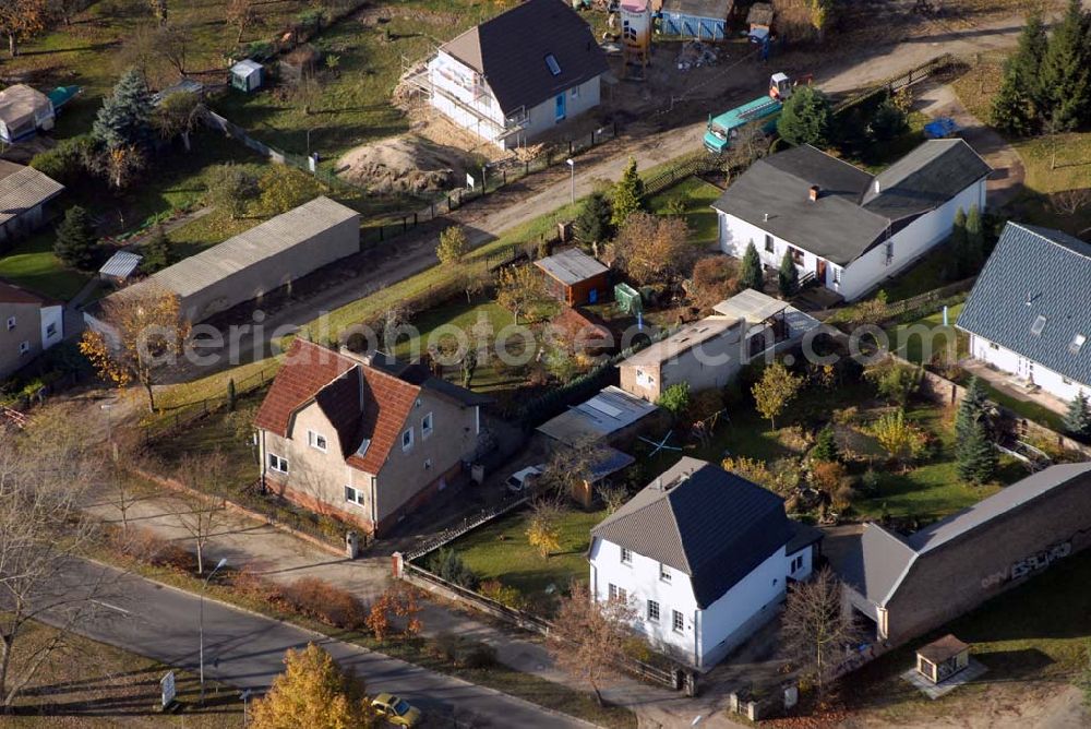 Wernsdorf from above - ; Blick auf das Wohngebiet an der Neuzittauer Straße in Wernsdorf; 15537 Wernsdorf;