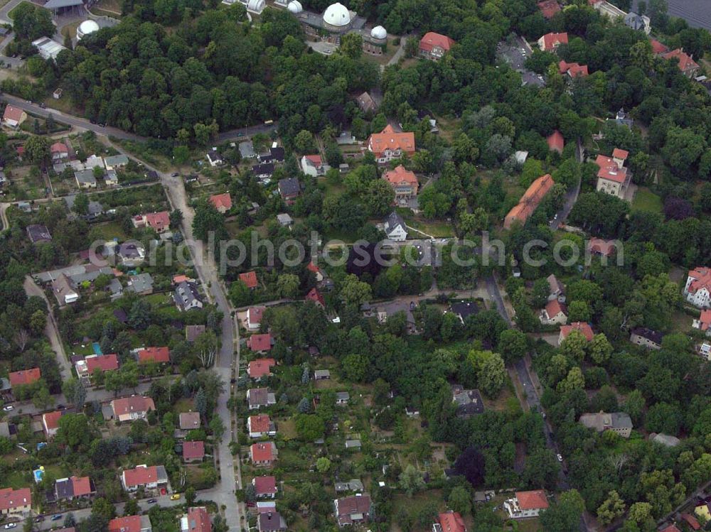 Aerial photograph Potsdam-Babelsberg - Blick auf das Wohngebiet an der Rosa-Luxemburg-Straße in Potsdam - Babelsberg