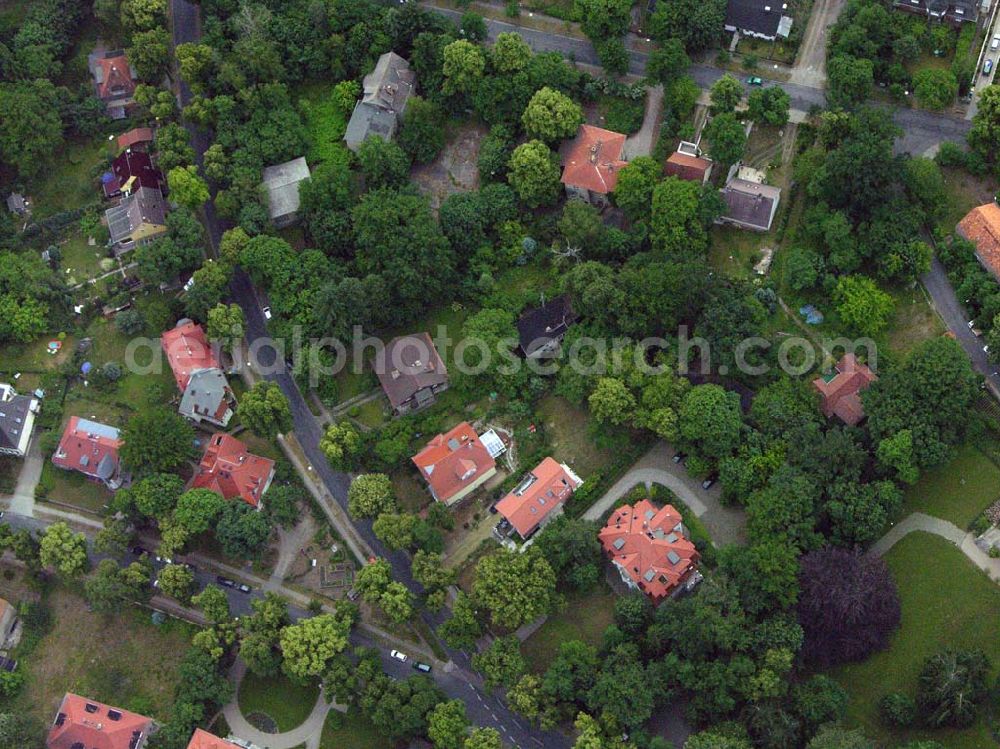 Aerial image Potsdam-Babelsberg - Blick auf das Wohngebiet an der Rosa-Luxemburg-Straße in Potsdam - Babelsberg