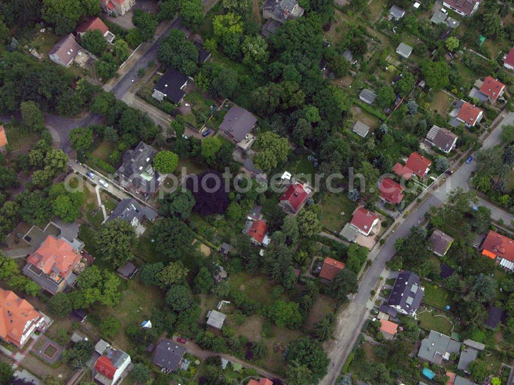 Aerial photograph Potsdam-Babelsberg - Blick auf das Wohngebiet an der Rosa-Luxemburg-Straße in Potsdam - Babelsberg