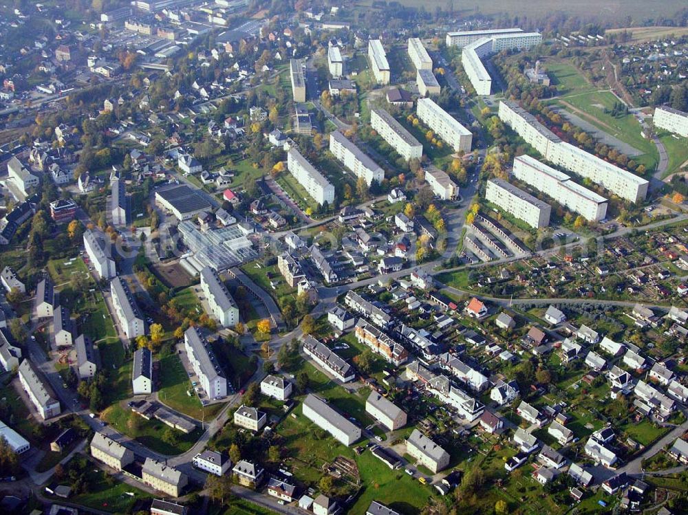 Klingenthal ( Sachsen ) from the bird's eye view: Blick auf das Wohnneubaugebiet im Westen von Klingenthal