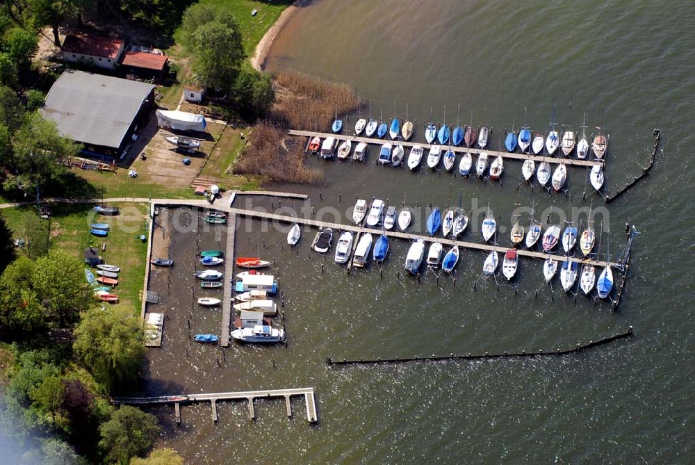 Aerial photograph Diensdorf am Scharmützelsee (Brandenburg) - Blick auf den Yachtclub-Hafen in Diensdorf (Brandenburg). Kontakt: Yachtclub Diensdorf e.V., Hauptstraße 20, 15864 Diensdorf,