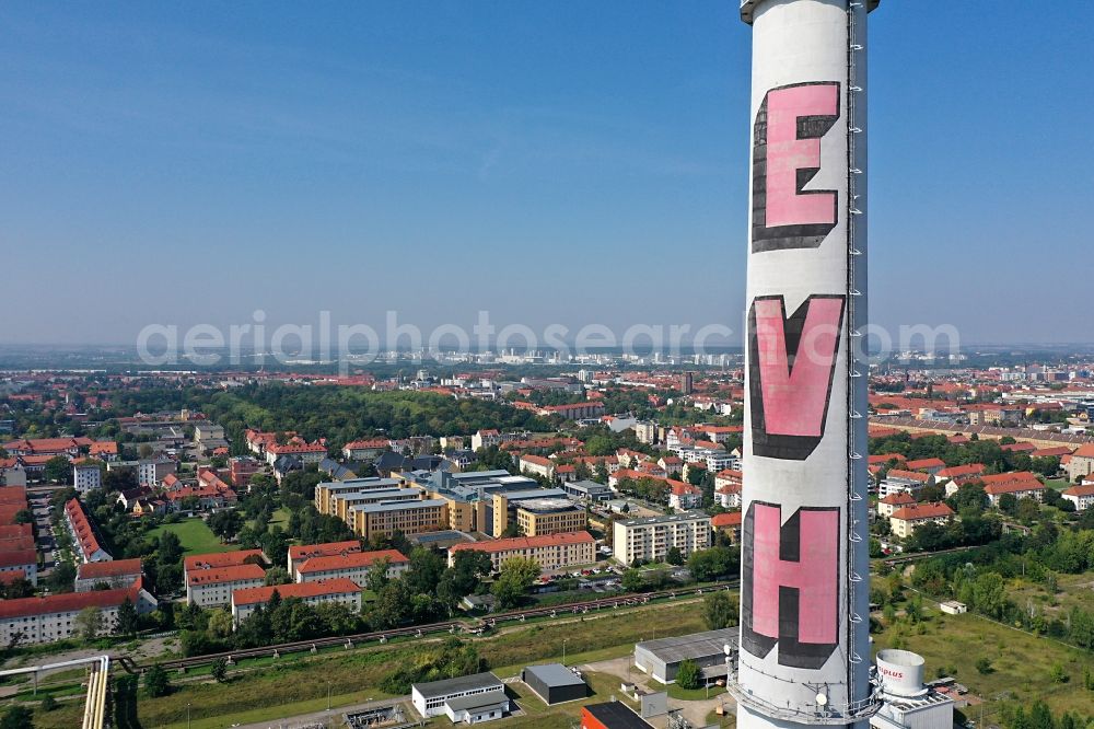 Halle (Saale) from the bird's eye view: Power station plants of the combined heat and power station - regional heat on Dieselstrasse in Halle (Saale) in the state Saxony-Anhalt, Germany