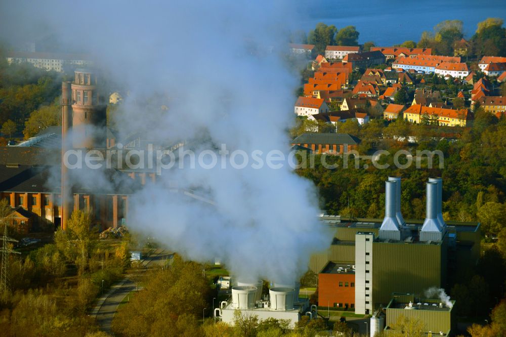 Kirchmöser from above - Power station plants of the combined heat and power station - regional heat in Kirchmoeser in the state Brandenburg, Germany