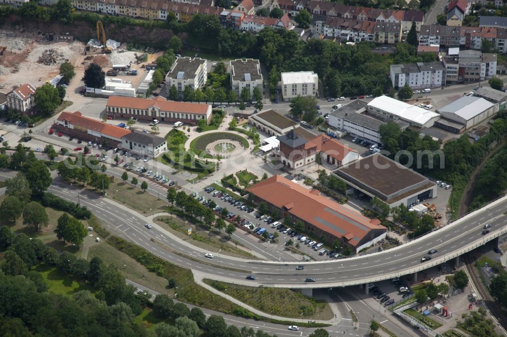 Kaiserslautern from the bird's eye view: Flowers exibition (front right) and behind it the event hall of the Gartenschau in Kaiserslautern in the state of Rhineland-Palatinate, Germany