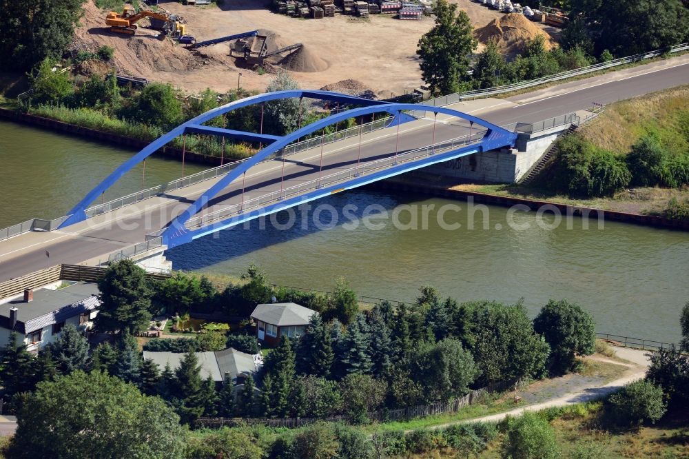 Aerial photograph Burg bei Magdeburg - Blumentahl bridge in Burg over the Elbe-Havel-Canel in the state Saxony-Anhalt