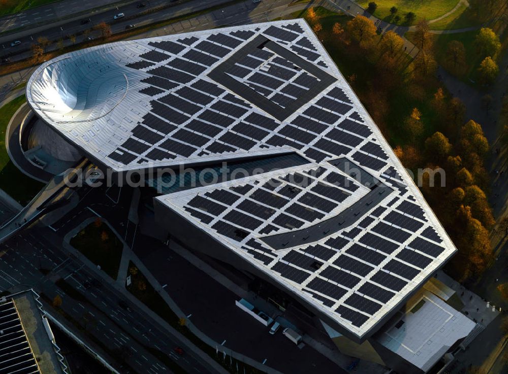 Aerial photograph München - The BMW Welt at the Lerchenauer Strasse in Munich