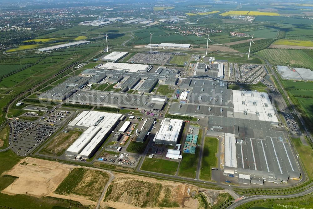 Leipzig from the bird's eye view: Site location of Bayerische Motoren Werke AG BMW Leipzig in Saxony