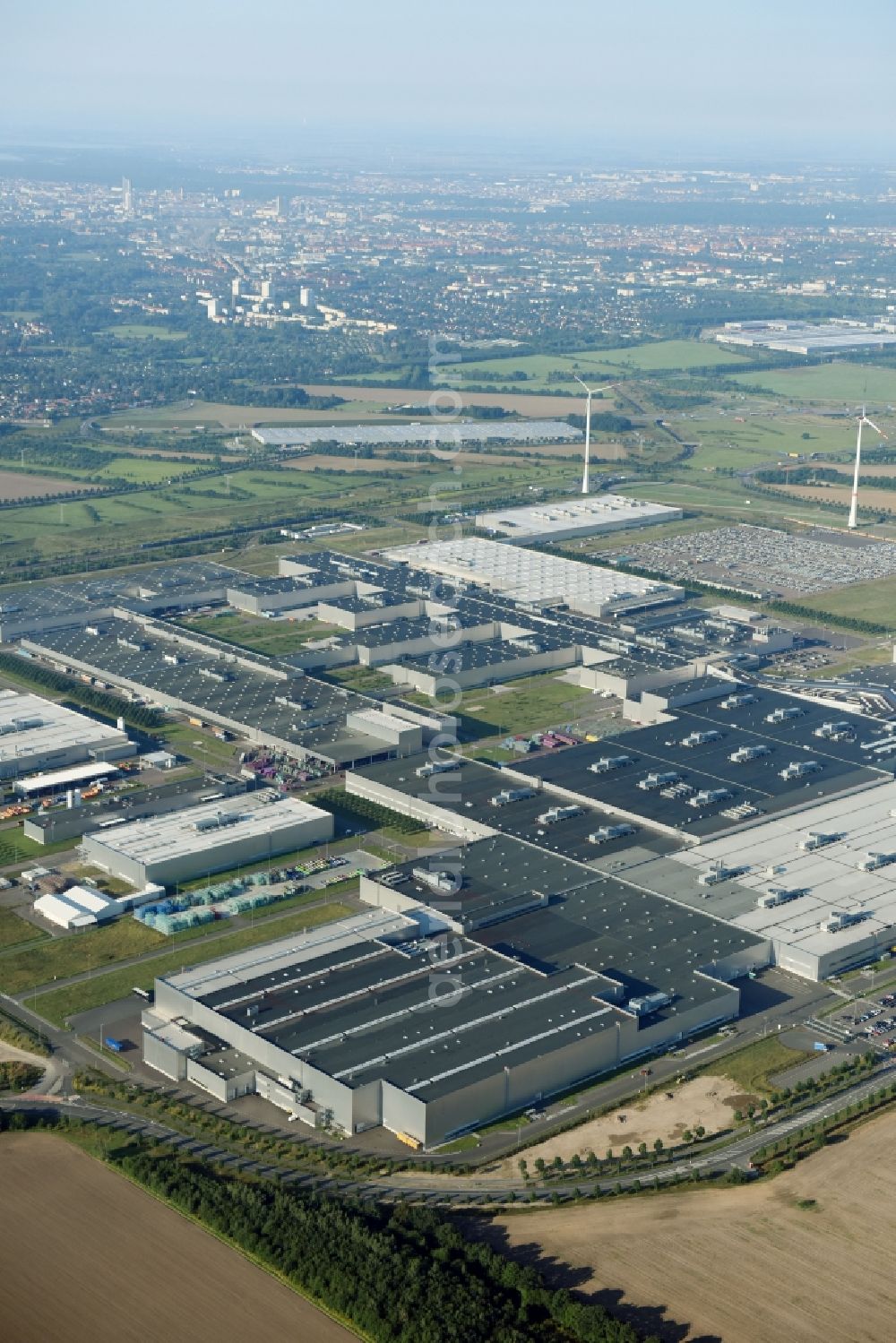 Aerial photograph Leipzig - Site location of Bayerische Motoren Werke AG BMW Leipzig in Saxony