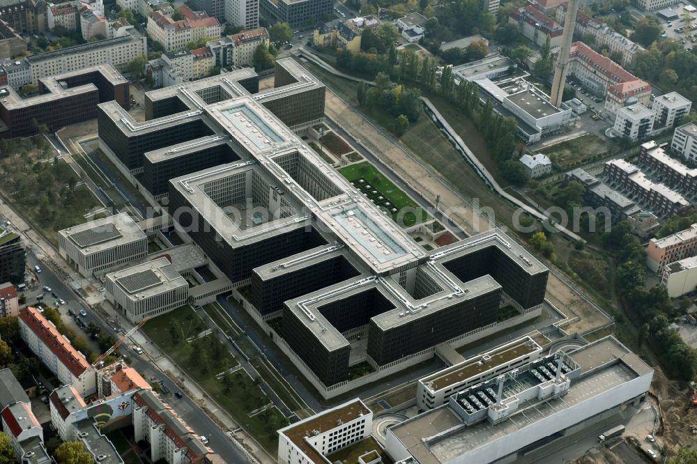 Aerial image Berlin - Construction of BND headquarters on Chausseestrasse in the Mitte district of the capital Berlin