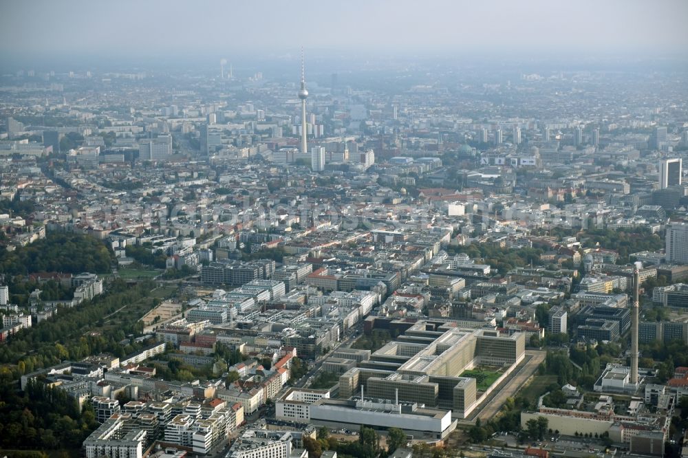 Aerial photograph Berlin - Construction of BND headquarters on Chausseestrasse in the Mitte district of the capital Berlin