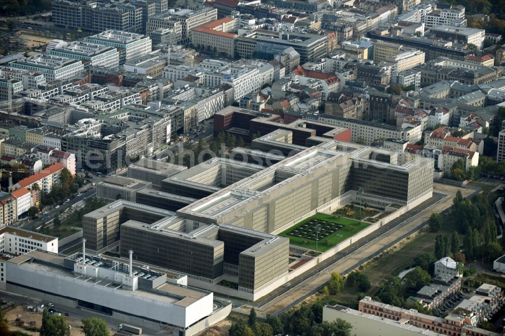 Aerial photograph Berlin - Construction of BND headquarters on Chausseestrasse in the Mitte district of the capital Berlin