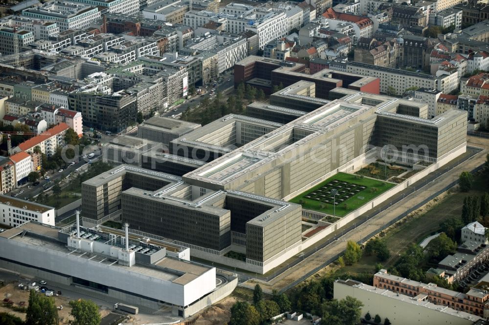 Berlin from above - Construction of BND headquarters on Chausseestrasse in the Mitte district of the capital Berlin