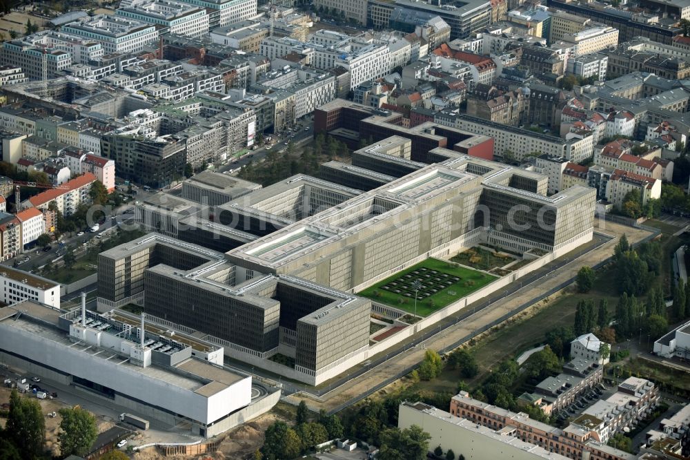 Aerial photograph Berlin - Construction of BND headquarters on Chausseestrasse in the Mitte district of the capital Berlin