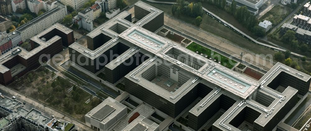 Berlin from above - Construction of BND headquarters on Chausseestrasse in the Mitte district of the capital Berlin