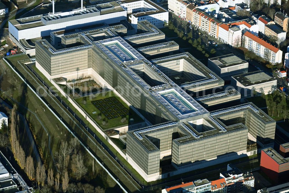 Aerial photograph Berlin - Construction of BND headquarters on Chausseestrasse in the Mitte district of the capital Berlin