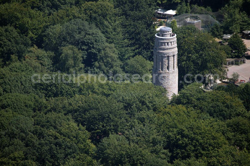 Bochum from the bird's eye view: Stadtpark mit Bismarckturm