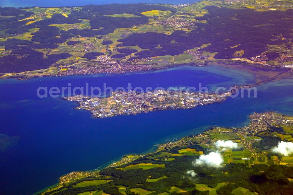 Aerial image Reichenau - Lake Constance with the Reichenau Island Close to Konstanz in the state Baden-Wurttemberg, Germany