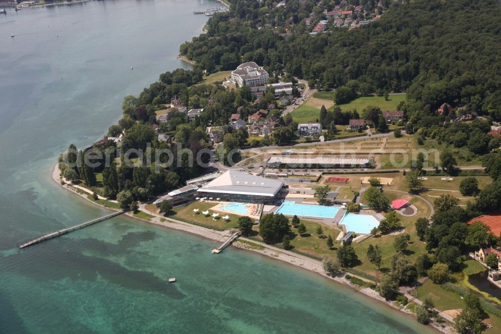 Aerial image Konstanz - Bodensee Therme on the shores of Lake Constance in Baden-Wuerttemberg